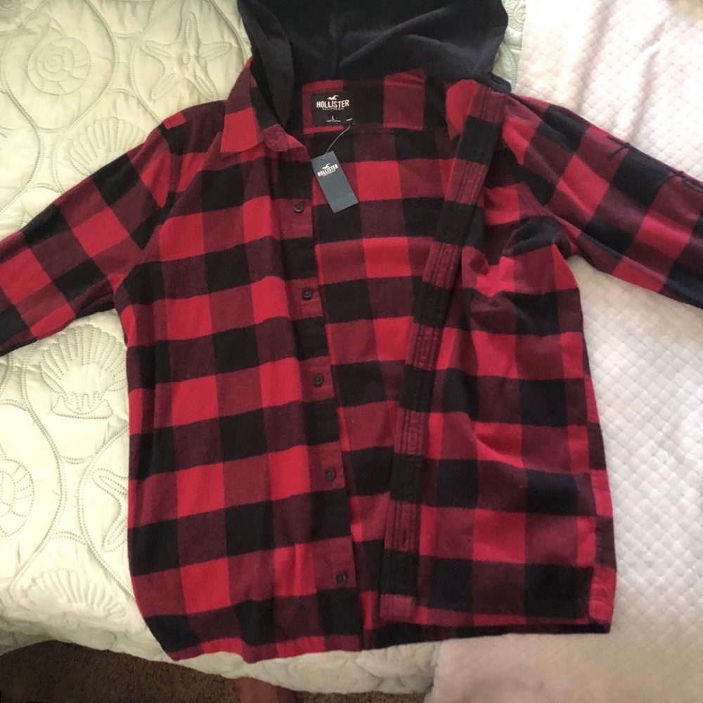 Hollister Red Flannel from winter collection, brand new, tags